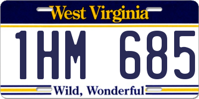 WV license plate 1HM685