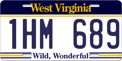 WV license plate 1HM689