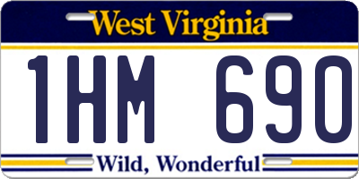 WV license plate 1HM690