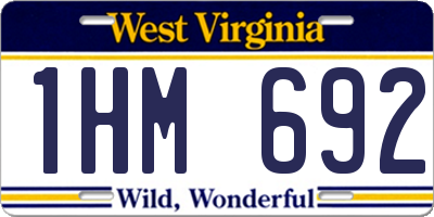 WV license plate 1HM692