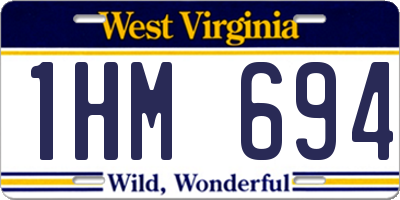 WV license plate 1HM694