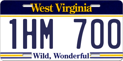 WV license plate 1HM700