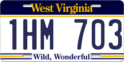 WV license plate 1HM703