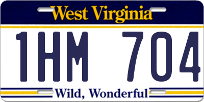 WV license plate 1HM704
