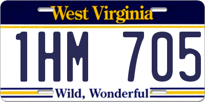 WV license plate 1HM705