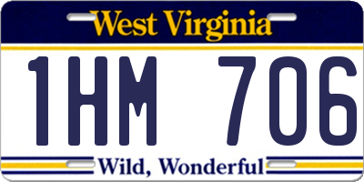 WV license plate 1HM706