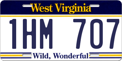 WV license plate 1HM707