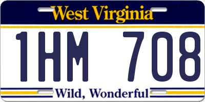 WV license plate 1HM708
