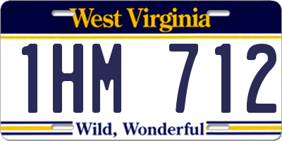 WV license plate 1HM712