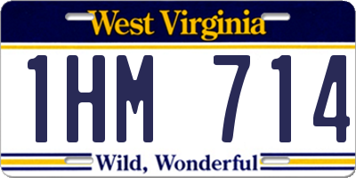 WV license plate 1HM714