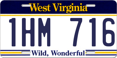 WV license plate 1HM716