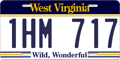 WV license plate 1HM717