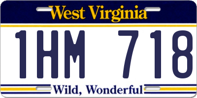 WV license plate 1HM718