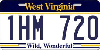 WV license plate 1HM720