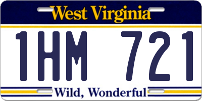 WV license plate 1HM721