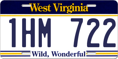WV license plate 1HM722