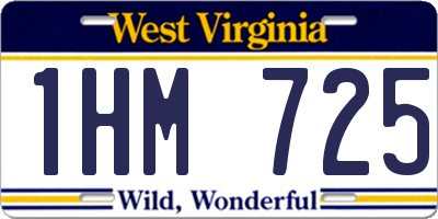 WV license plate 1HM725