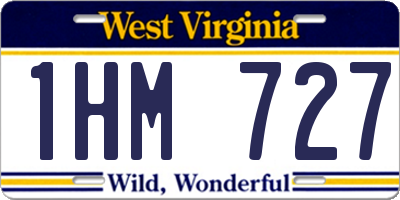 WV license plate 1HM727