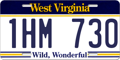 WV license plate 1HM730