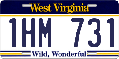 WV license plate 1HM731