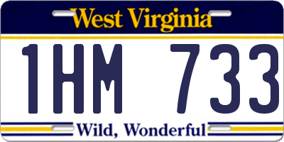 WV license plate 1HM733