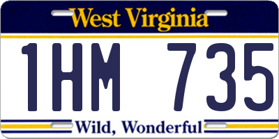 WV license plate 1HM735