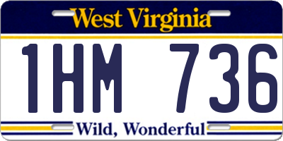 WV license plate 1HM736