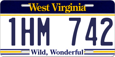 WV license plate 1HM742