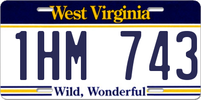 WV license plate 1HM743