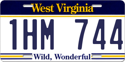 WV license plate 1HM744