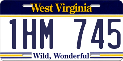 WV license plate 1HM745