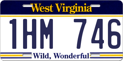 WV license plate 1HM746