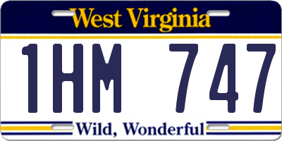 WV license plate 1HM747