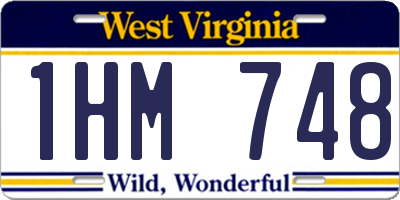 WV license plate 1HM748