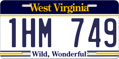 WV license plate 1HM749