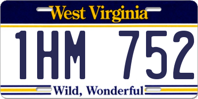 WV license plate 1HM752