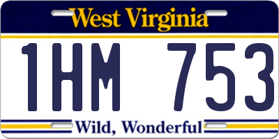 WV license plate 1HM753