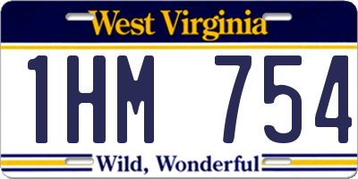 WV license plate 1HM754