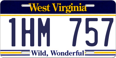 WV license plate 1HM757