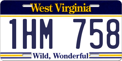 WV license plate 1HM758