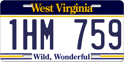 WV license plate 1HM759