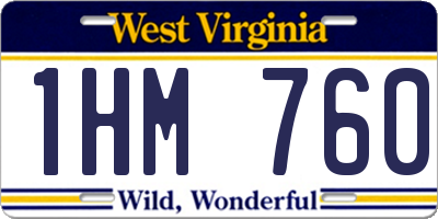 WV license plate 1HM760
