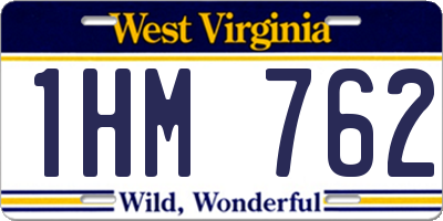 WV license plate 1HM762