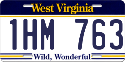 WV license plate 1HM763
