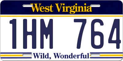 WV license plate 1HM764