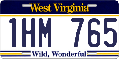 WV license plate 1HM765