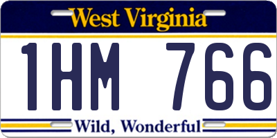 WV license plate 1HM766