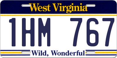 WV license plate 1HM767