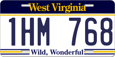 WV license plate 1HM768