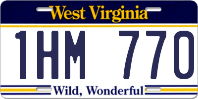 WV license plate 1HM770